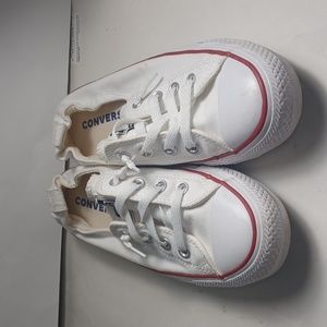 White low top converse sneakers 8.5